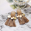 Bohemian style earrings&earrings with overstated alloy resin tassels