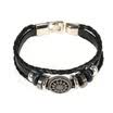 Pulsera de joyería de moda Pulsera trenzada unisex Pulseras de cuero retro 4