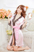 Sexy pajamas Lace satin home service Sexy fun cardigan bathrobe underwear
