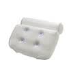 3D Air Soft Bath Almohada Malla Almohadas para bañera Potentes ventosas Baño antideslizante Suministros de SPA Soporte para espalda y hombros blanco
