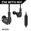 KZ ZS6 35mm In Ear Headphones 2DD2BA Hybrid Drivers HiFi Running Sports Headset Music Earbud Built-in Microphone with Replacemen