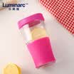 Luminarc tempered glass cup high temperature water with colorful sports accompanying cup drinking cup pink J9997