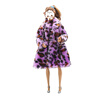 Fashion Clothes for Doll Leopard-printed Plush Coat Doll Clothes Accessory for Kids Toy Present