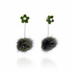 925 sterling silver lovely bead Wool ball long style are very personality&beautiful earrings specially designed for you