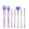 King Love Star Unicorn Makeup Brushes 7pcs Crystal Quicksand Glitter Acrylic Handle Nylon Hair Makeup Tool Brush Set