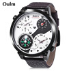 Oulm Hp3707 Multifunctional Outdoor Sports Quartz Watch Luminous Compass Thermometer Wristwatch
