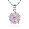 Flower Pendant Necklaces For Women Cubic Zirconia Fashion Jewelry Classic Anniversary Gift Korea Trendy E268