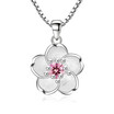 Women Fashion Jewelry Pendant Necklaces Cubic Zirconia Flower Accessories Classic Anniversary Gift 227