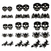 5 Sheets of Halloween Decorative Stickers Skull Bat Witch Spider Pattern Self-adhesive Stickers Wine Glass Candle Lights Wall Wind