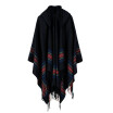 New Women Knitted Poncho Cape Hooded Stripe Oversized Cardigan Sweater Long Shawl Scarf Cashmere Pashmina