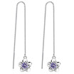 Flower Dangler Drop Earrings For Women Fashion Bride Party Jewelry Gifts CZ Cubic Zirconia Eardrop CJ17