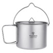 TOMSHOO 900ML Titanium Pot Taza Portátil De Titanio Con Taza De Agua Con Tapa Y Mango Plegable Para Acampar Al Aire Libre Cocinar Picnic