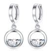 Hoop Pendants Earrings For Women Bride Party Jewelry Gifts White Gold Plated W10