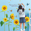 Sunshine Sunflower Butterfly Dancing in Summer Beautiful Removable Wall Stickers DIY Kids Child Room Decor Decal
