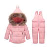 Winter Children Clothing Sets Jumpsuit Snow Jacketsbib Pant 2pcs Set Baby Boy Girls Duck Down Coats Jacket With Fur Hood