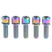 6 Unids Perno de Titanio M5x18mm Stem Tornillos de Bicicleta MTB Steering Stem Stembar Tornillo de Titanio con Arandelas Junta