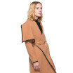 Womens coat for the winter 2018 lapel belted long-sleeved fur-trimmed woolen overcoat