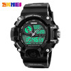 SKMEI Mens Waterproof Sport Army Alarm Date Analog Digital Black Wrist Watches