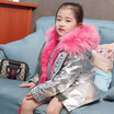 Winter girls jacket autumn baby girl jacket natural fox fur collar girl jacket baby girl winter clothes down jackets for girl