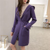 Womens long 2018 autumn&winter new womens clothing Korean version of hooded sweatshirt sleeves cardigan