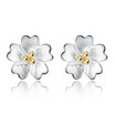 Flower Earrings For Women Elegant Female Fashion Bride Party Jewelry Anniversary Gift Silver Color K36