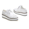 IDIFU Womens Trendy Round Toe Low Top Brogues Pumps Lace-up Platform Oxfords Shoes