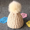 Newborn Baby Boys Girls Winter Warm Double Fur Pom Bobble Knit Beanie Hats Cap