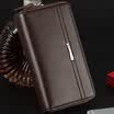 Los hombres de negocios carteras de lujo largo de cuero de la PU del teléfono celular embrague monedero monedero bolso de mano superior con cremallera cartera grande titulares de tarjetas
