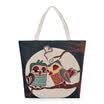 Muliti Pocket Nuevo Bolso de Lona de Las Mujeres Animal Bordado Jacquard Bolsa de Hombro de Gran Capacidad Bolsa de Compras Casual Totalizador de Pared