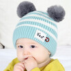 Autumn winter baby wool cap for children plus fleece girls 5 to 30 months male&female cap striped double wool warm hat