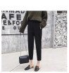 Fallwinter harem 2018 new Korean relaxed nine point pants high-waisted&small feet woollen turnip pants female