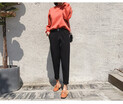Autumn winter new high-waisted Korean version of woollen pants female loose student leisure joker nine small feet harem pants fema