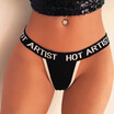 Erotic Women Thong Stretch Strap Contrast Letters T Back Low Waist Cheeky Sexy G-string Briefs