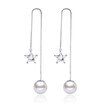 Star Pendants Ear Line Long Earrings For Women Cubic Zirconia Imitation Pearl Fashion Jewelry Brithday Gift WG41