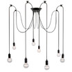 Baycheer HL371602 Simple 8 Light Edison Bulb Black LED Multi Light Pendant Ceiling Lamp E2627