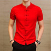 2018 Summer New Men Shirt Fashion Chinese style Linen Slim Fit Casual Short Sleeves Shirt Camisa Social Business Dress Shirts