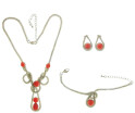 ETONG Earrings&Necklace&Bracelet Jewelry Set with the Simulated Coral