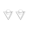2019 nEW Women New Style Triangle Shape Pearl Exquisite All-match Elegant Personality Concise Stud Earrings