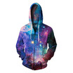 Aowofs New Mens 3D Printed Zipper Hoodies Womens Hooded Sweater Suede Inside BLL030