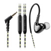 W1B In-ear Music Headphones 35mm Wired Stereo Headset Smart Phone Earphone Hands-free with Microphone Volume Control Black