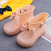 Kids Waterproof Buckle Ankle Boots Childrens Rubber Boots Kids Boots PVC Baby Girls Jelly Cute Bowknot Rain Shoes RedPinkBlack
