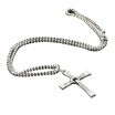 Vanker Mens Vintage Silver Long Neck Chain Cross Design Pendant Necklace Decor