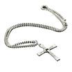 Vanker Mens Vintage Silver Long Neck Chain Cross Design Pendant Necklace Decor