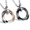 Multi Circle Rings Pendant Necklace Personality Titanium Stainless Jewelry Lovers Couple Chain Korea Style Clavicle Ornaments Acce