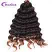 Chorliss 22" Deep Wave Hair Crochet Braids Black Synthetic Ombre Braiding Hair Extensions 80gpack