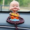 Biaz car ornaments pendant cartoon creative shaking head small monk ornaments ornaments BHS01 car supplies interior decorations cute doll Maitreya smooth sailing
