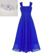 Girls Shoulderless Long Dress teenage Evening Formal Dresses -Bright Blue