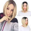 AISI HAIR 8 Color Ombre Wig Synthetic Hair Short Wigs for Black Women Bob Straight Hair