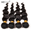 HCDIVA 4 Bundle Loose Wave Peruvian Virgin Human Hair 100g Bundles Color Natural Black 4pcslot