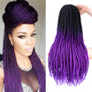 Synthetic Hair Senegalese Twist Crochet Braids Hair 5PcsLot 100gPc 24" Kanekalon Ombre Braiding Hair ExtensionsBlackpurple